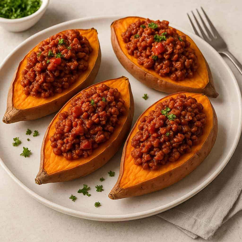 9. Sloppy Joe Stuffed Sweet Potatoes