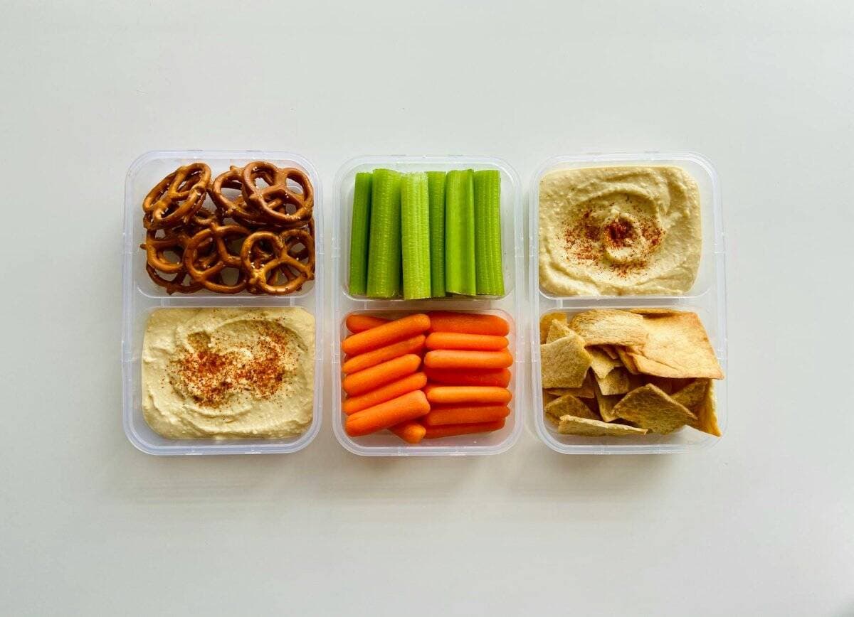 7. Veggie and Hummus Snack Cups