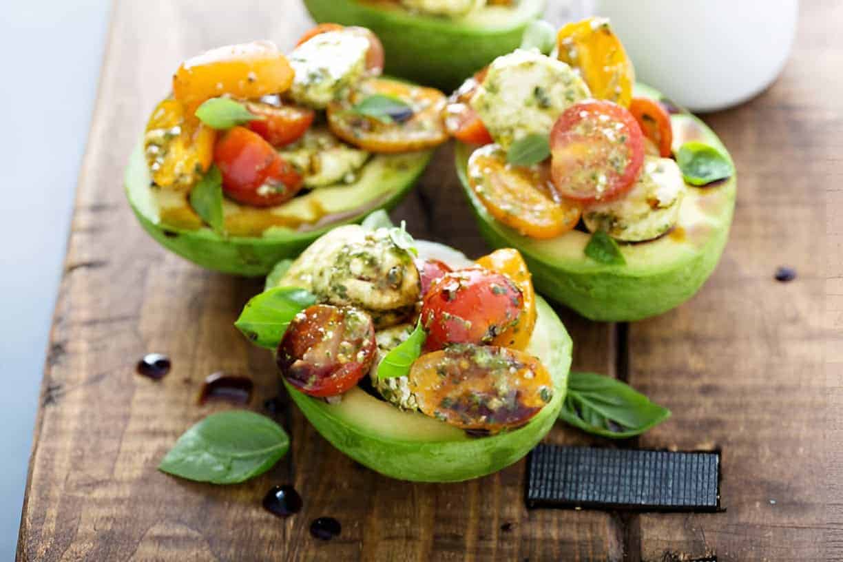5. Caprese Stuffed Avocado