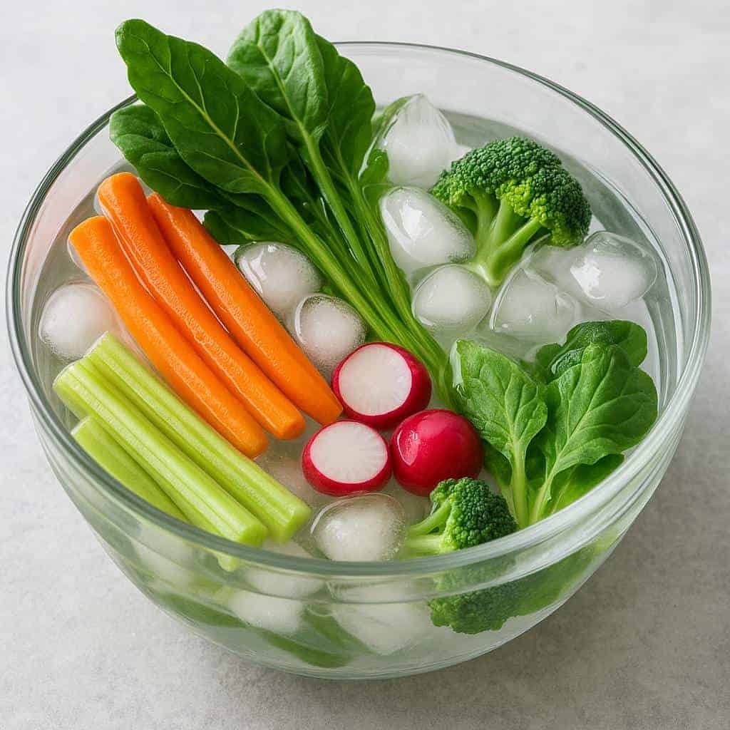 2. Revive Wilted Vegetables in Ice Water