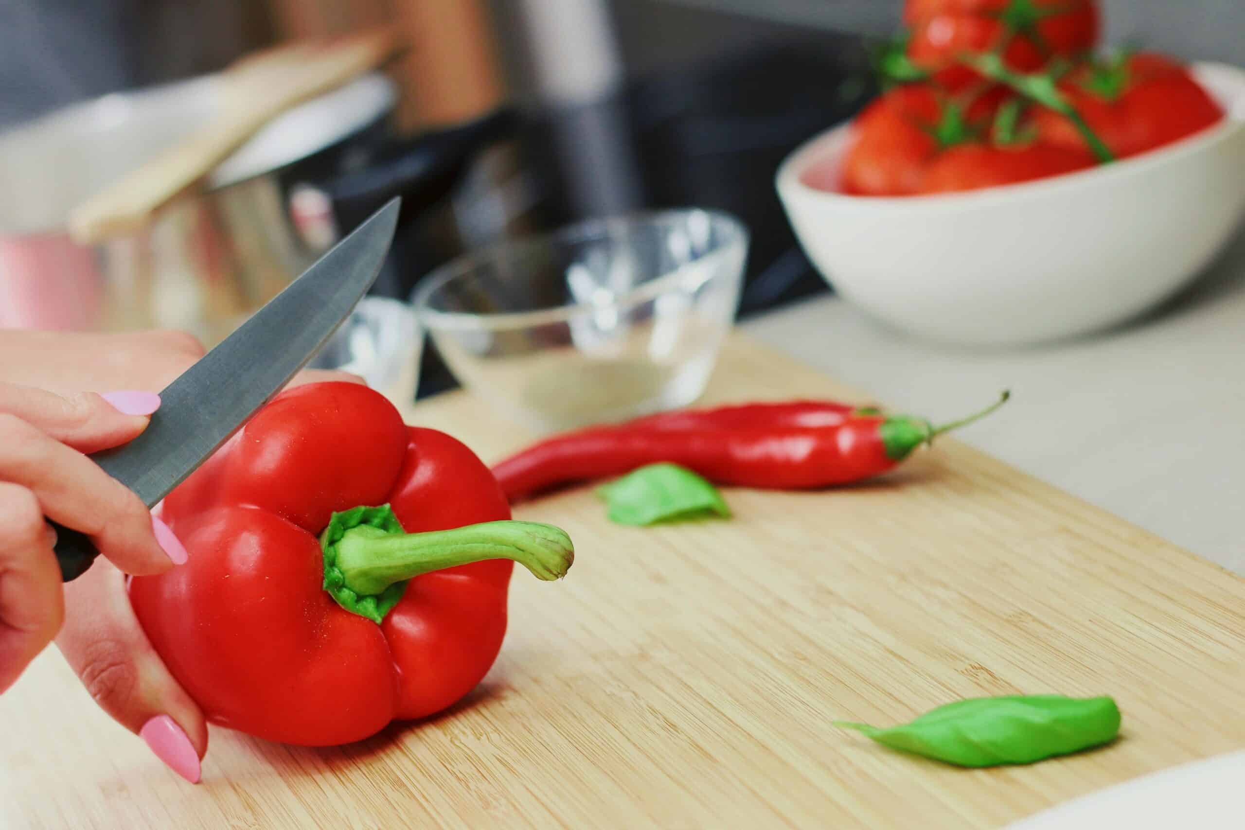 4. Cut Peppers Without the Seeds Mess