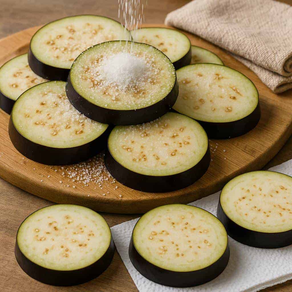 10. Use Salt to Remove Eggplant Bitterness