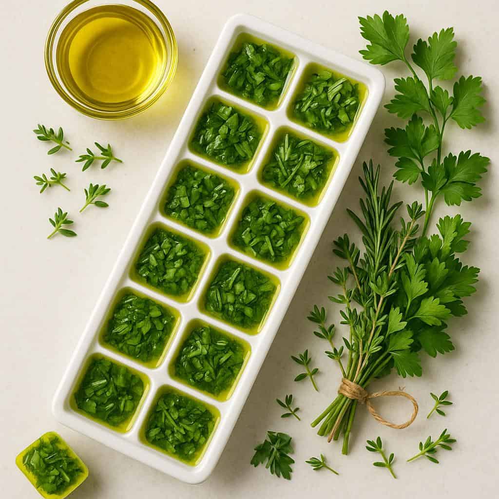 11. Freeze Leftover Herbs in Olive Oil
