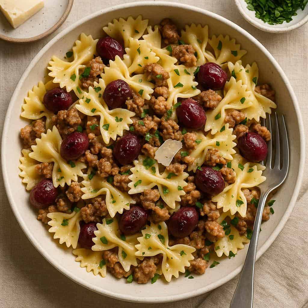 8. Roasted Grape and Sausage Pasta