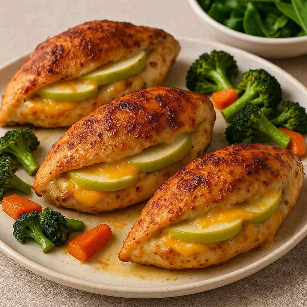9. Apple and Cheddar Stuffed Chicken