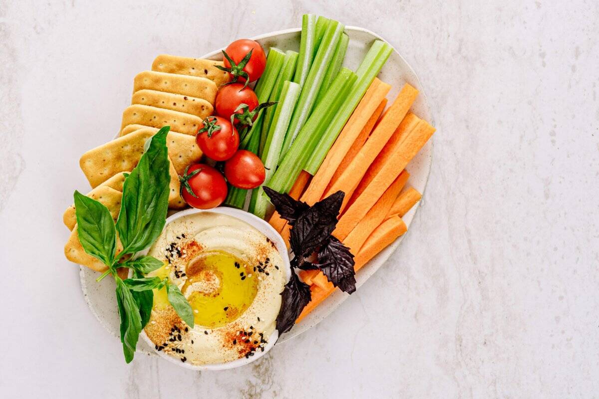 9. Hummus and Veggie Sticks