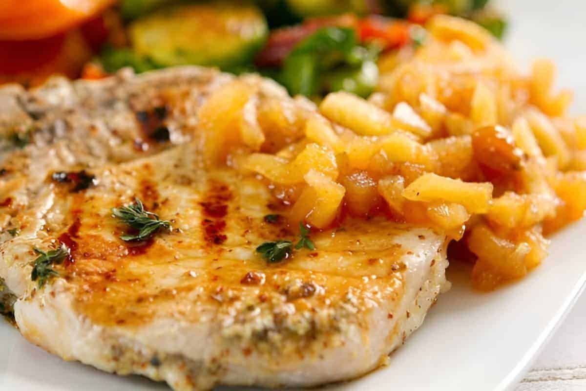 7. Pork Chops with Apple Compote