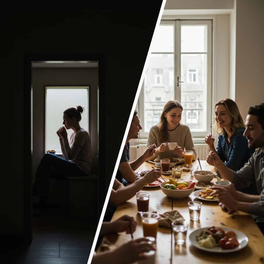 9. Eating Alone or in Secret
