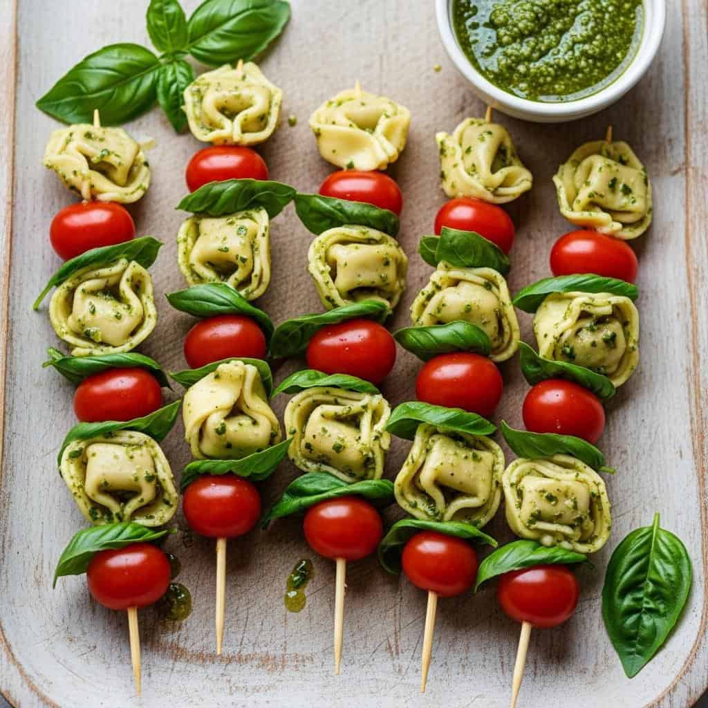 6. Tortellini Pesto Skewers