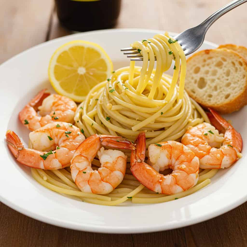 8. Shrimp Scampi with Linguine