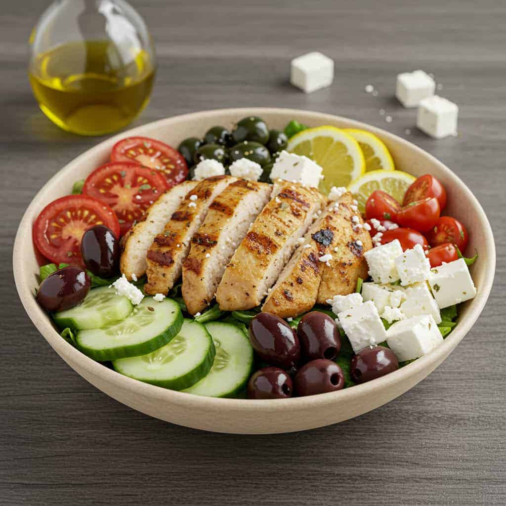 2. Greek Chicken Salad Bowls