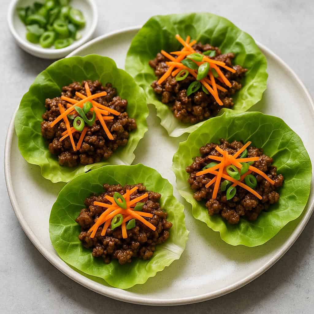 8. Asian Beef Lettuce Cups