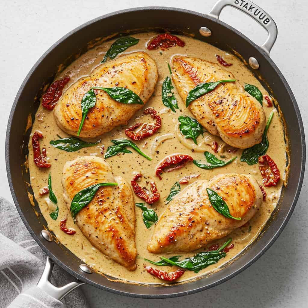 11. Creamy Tuscan Chicken Skillet
