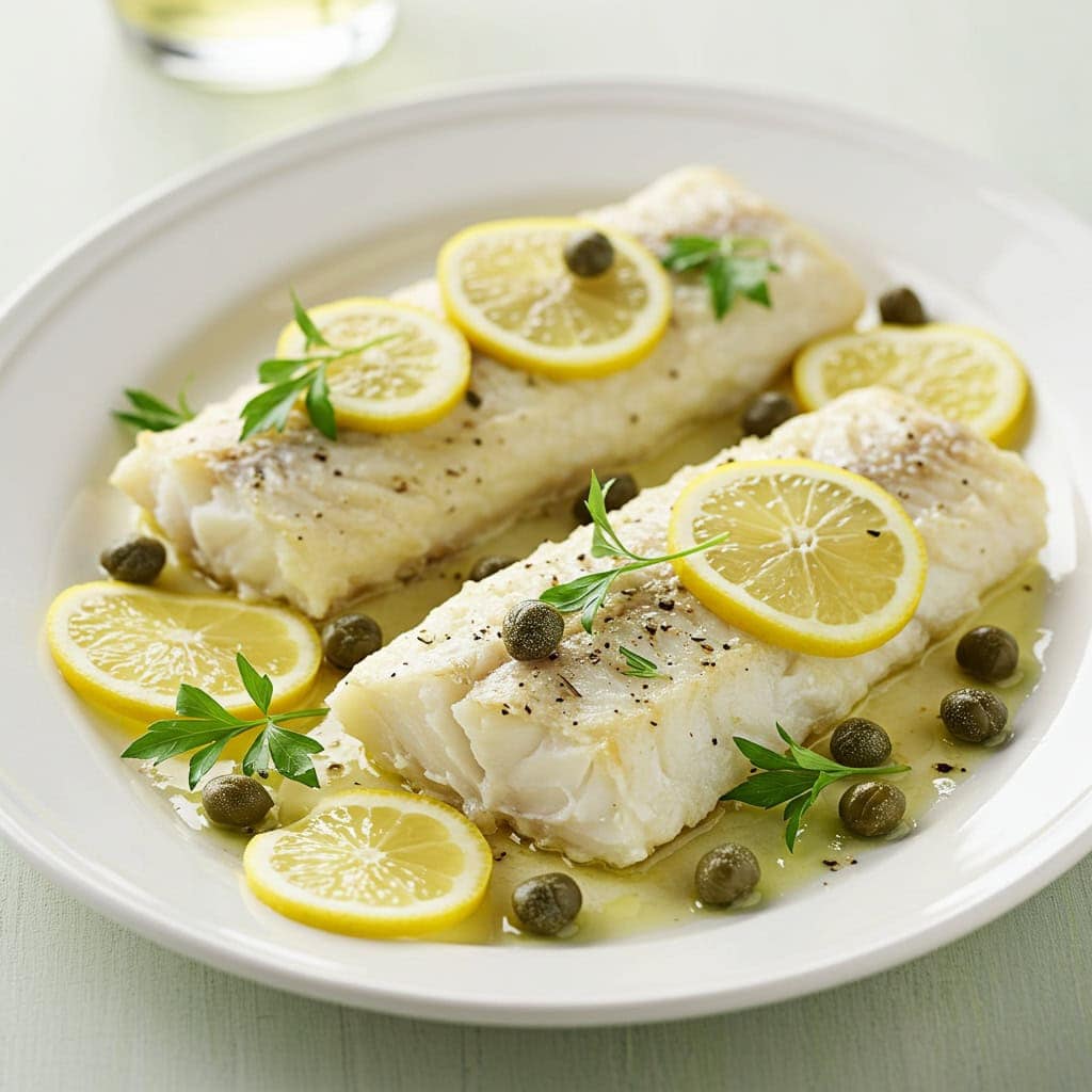 18. Baked Cod with Lemon and Capers