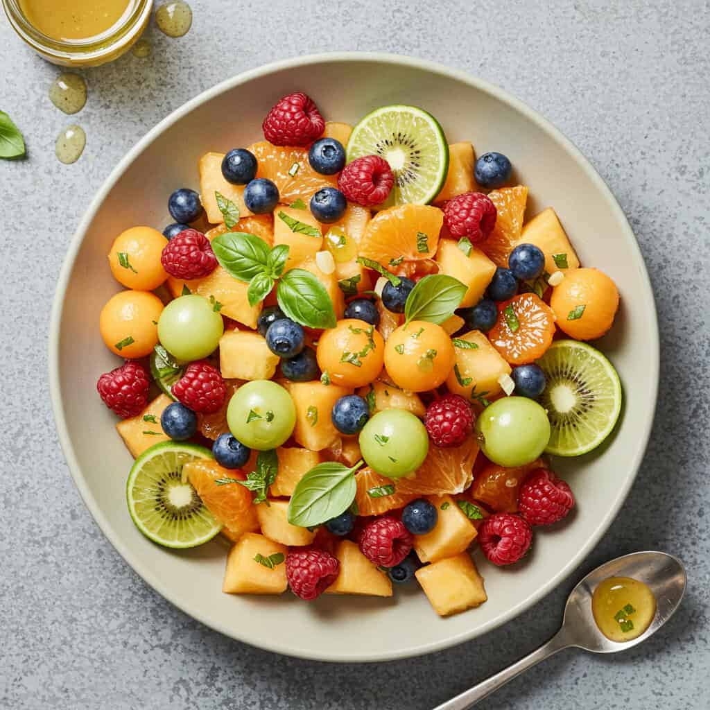 8. Fruit Salad with Honey-Lime Dressing