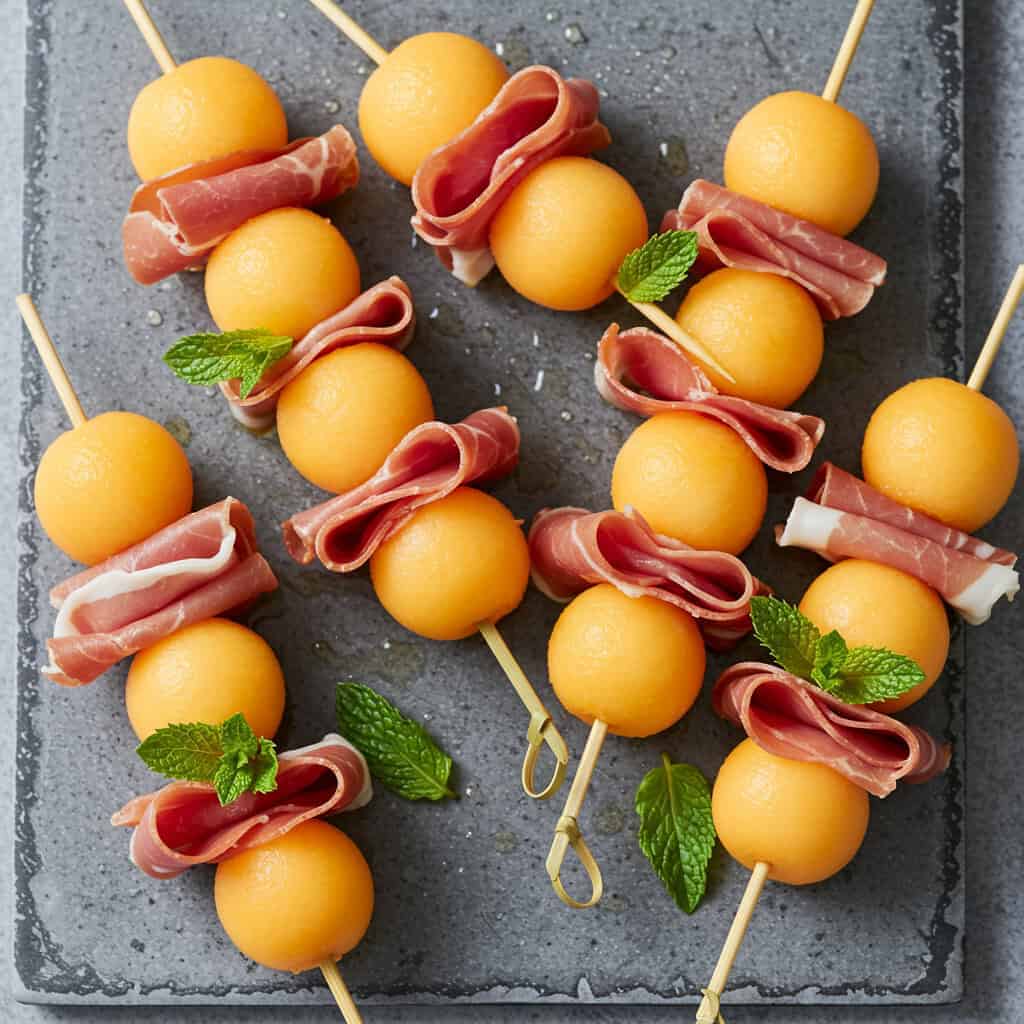 17. Melon and Prosciutto Skewers