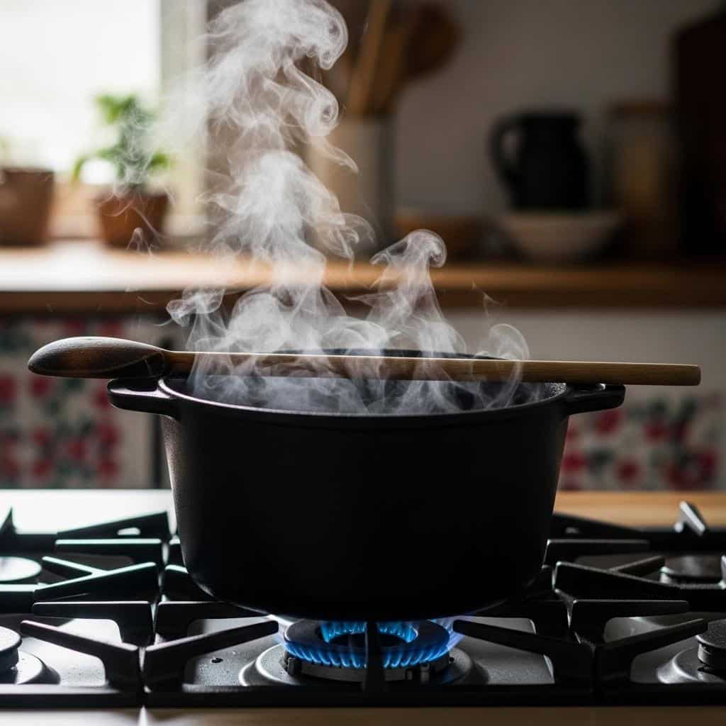 12. A Wooden Spoon Across the Pot Prevents Boilovers
