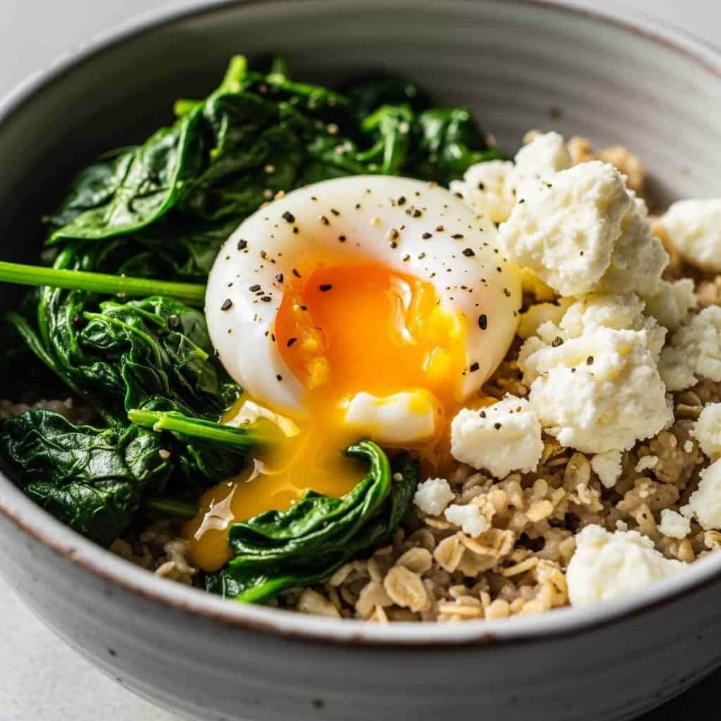 3. Savory Oatmeal with Egg and Greens