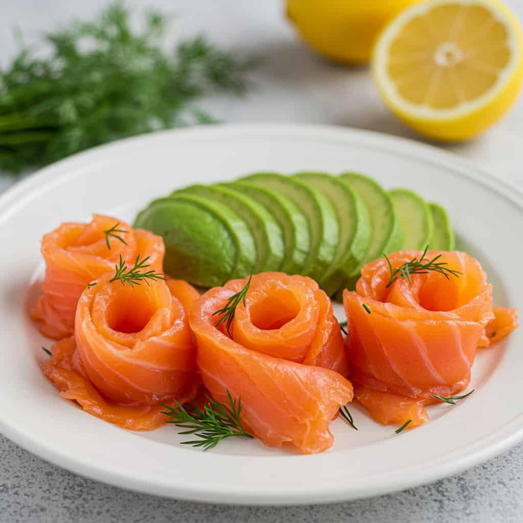 4. Smoked Salmon and Avocado Plate