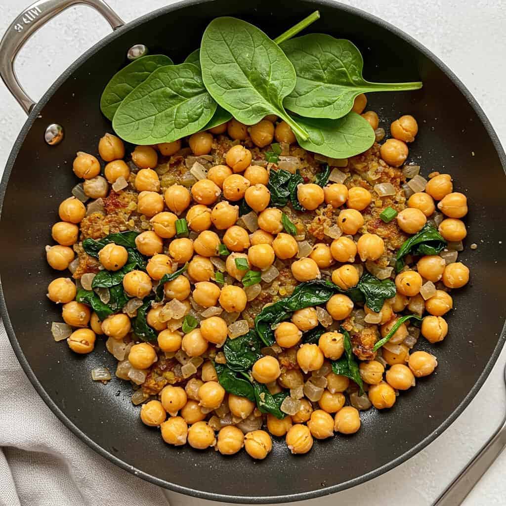 8. Chickpea and Spinach Breakfast Hash