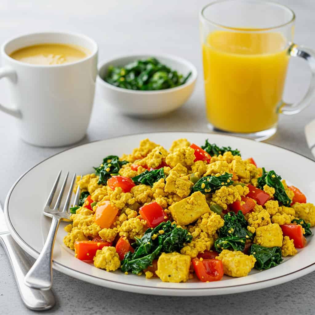9. Tofu Scramble with Peppers and Kale