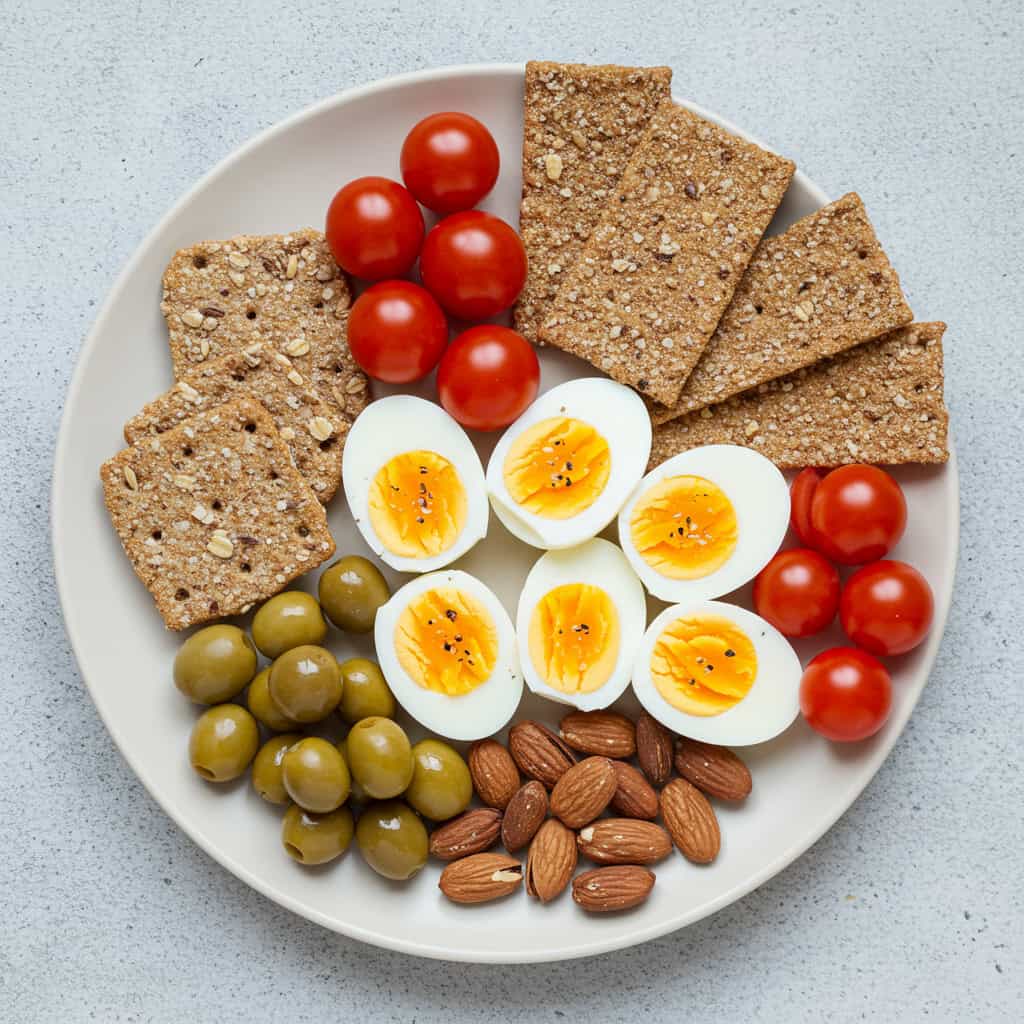 6. Hard-Boiled Eggs & Whole Grain Crackers