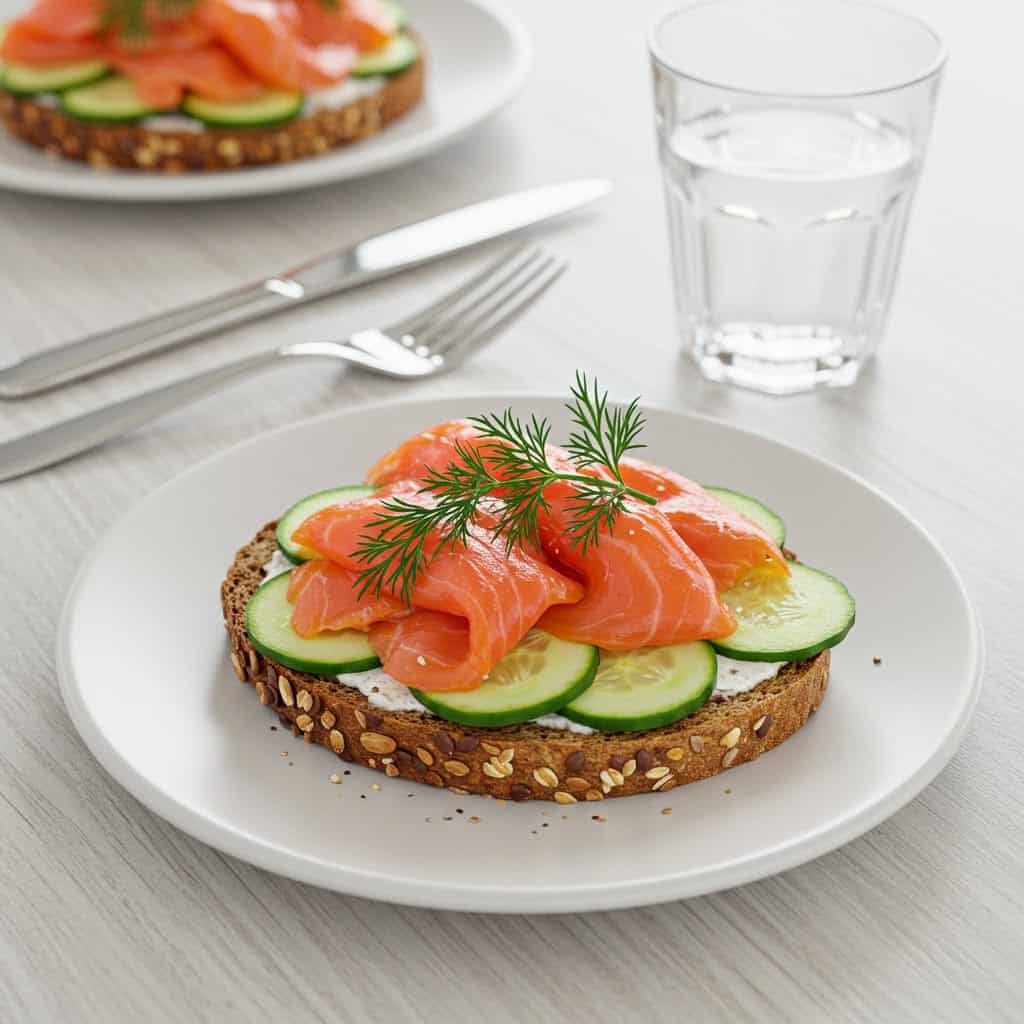 10. Smoked Salmon & Cucumber Open-Face Sandwich