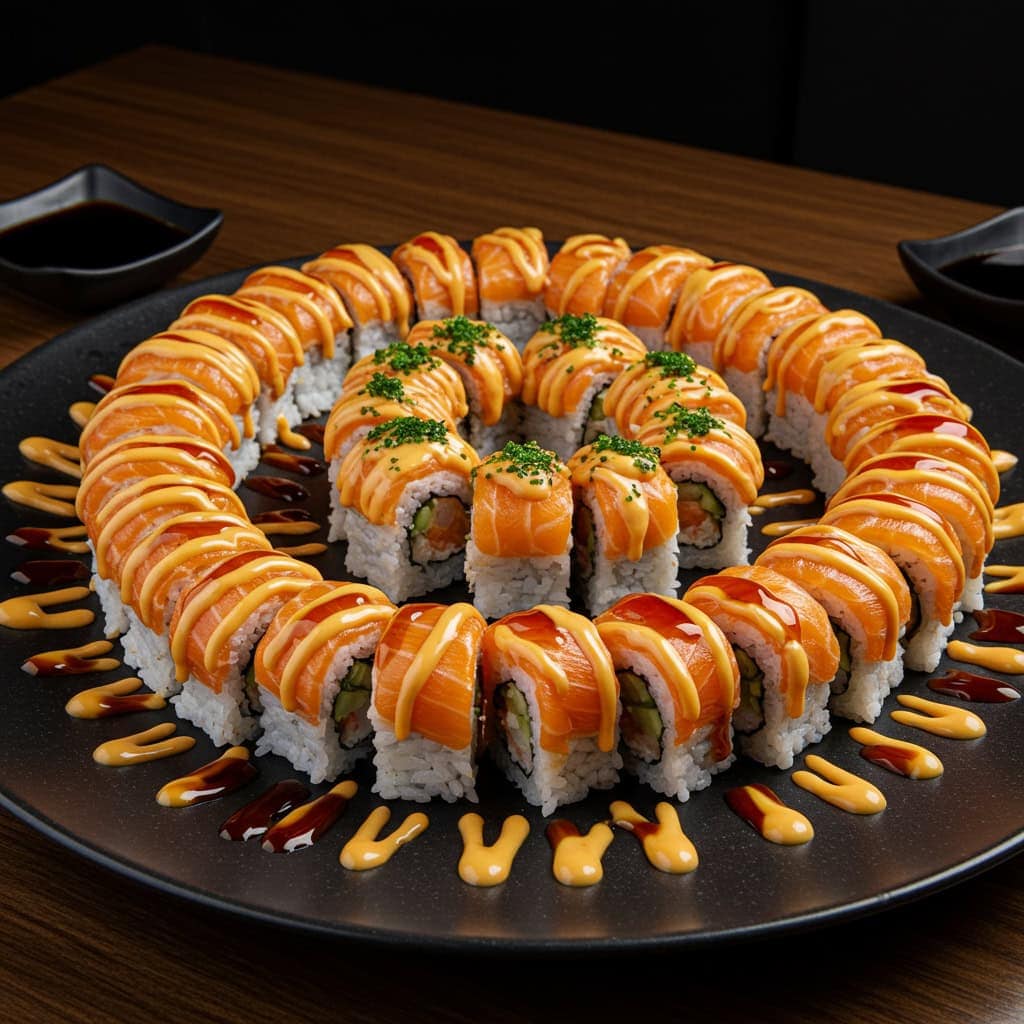 8. Sushi with Lots of Sauces