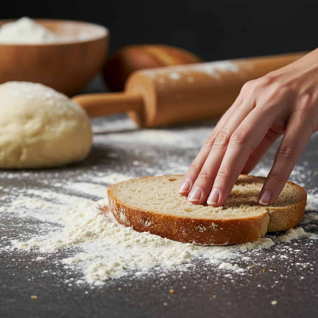 9. Wiping Up Flour Spills