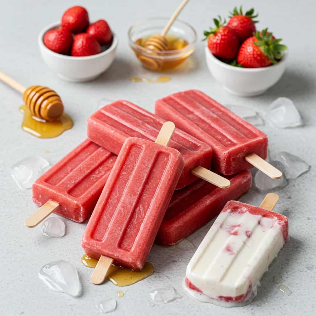 1. Classic Strawberry Ice Pops