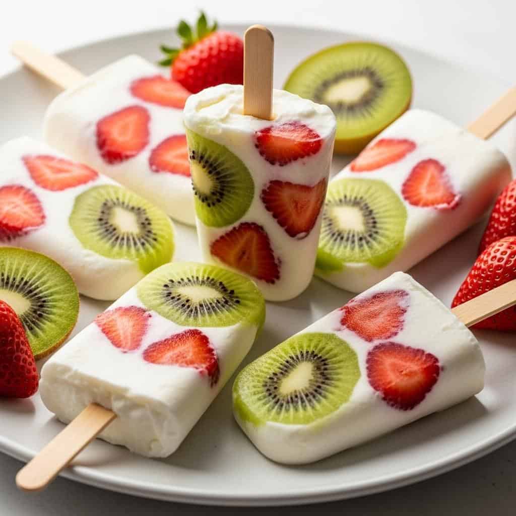 7. Kiwi Strawberry Yogurt Pops