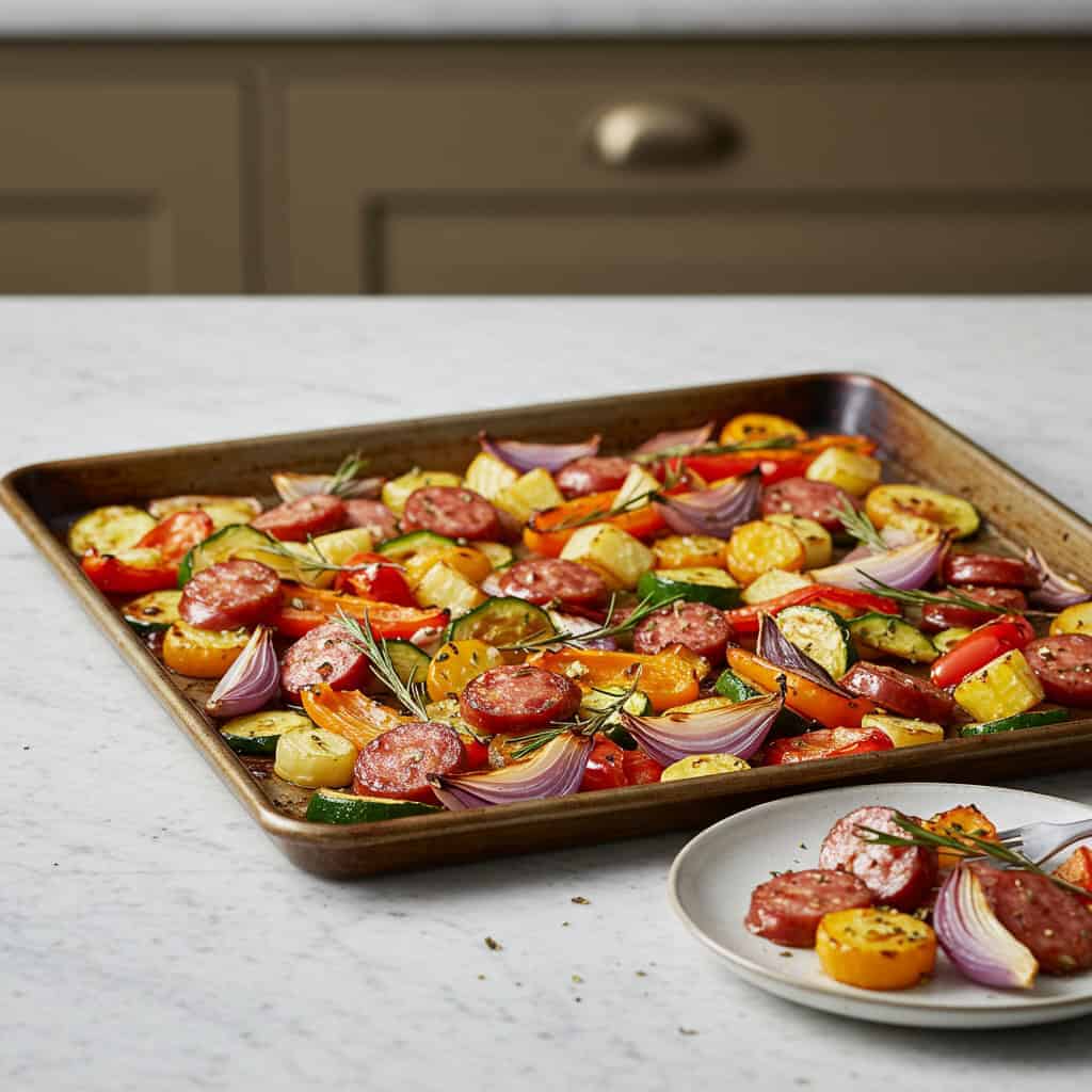 2. Sheet Pan Sausage and Veggies