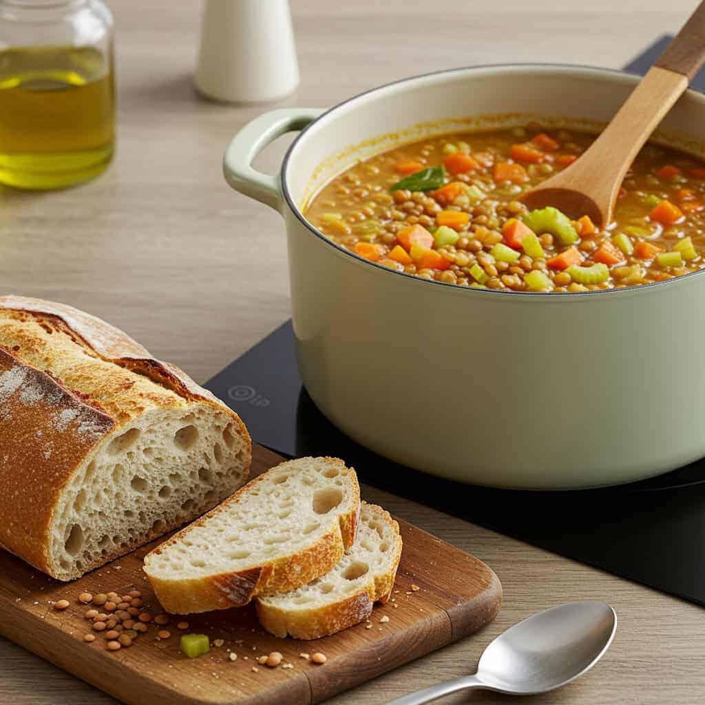 8. Lentil Soup with Crusty Bread