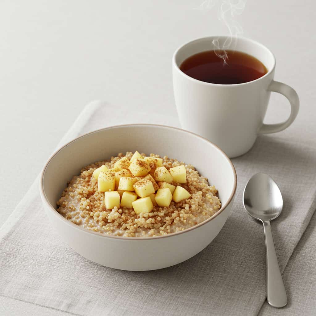 8. Quinoa Porridge with Apple and Cinnamon + Rooibos Tea