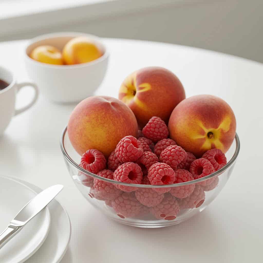 7. Peach & Raspberry
