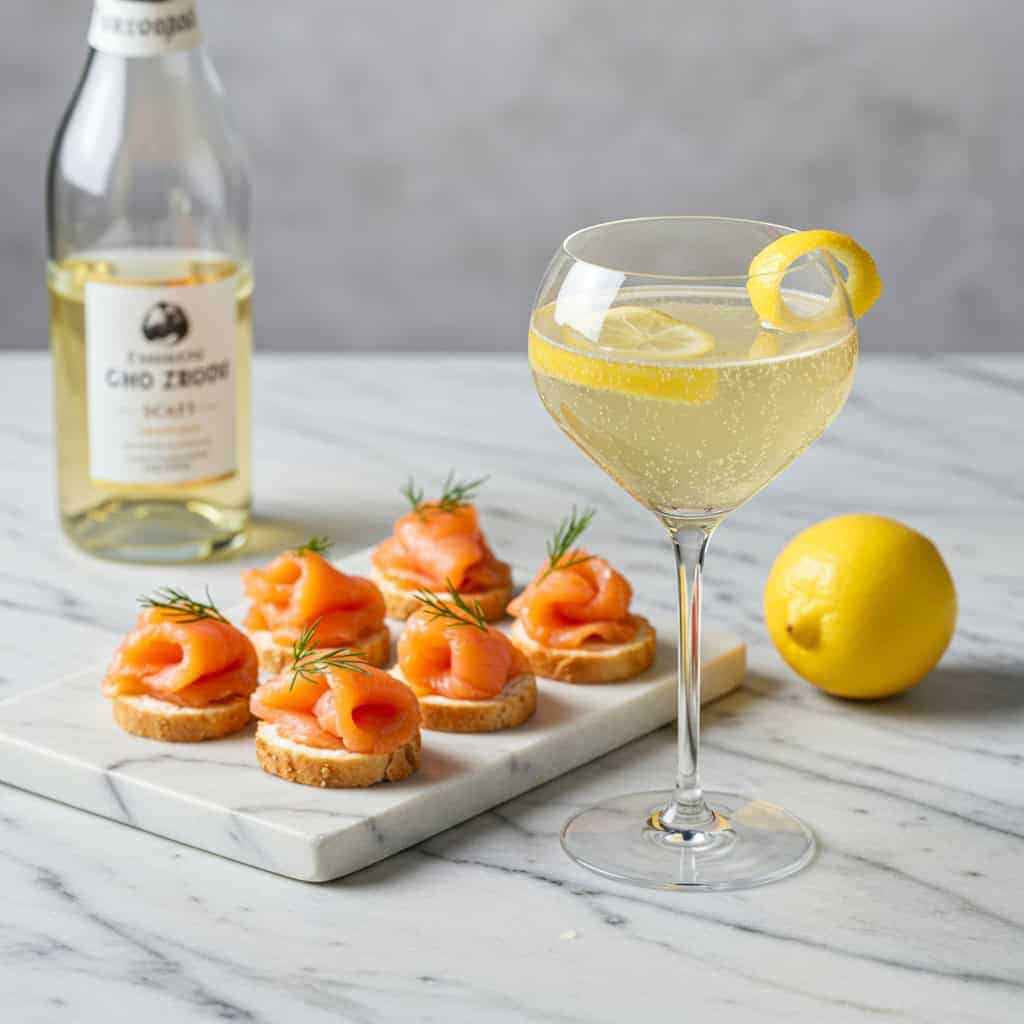 14. French 75 & Smoked Salmon Canapés